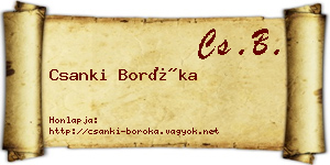 Csanki Boróka névjegykártya